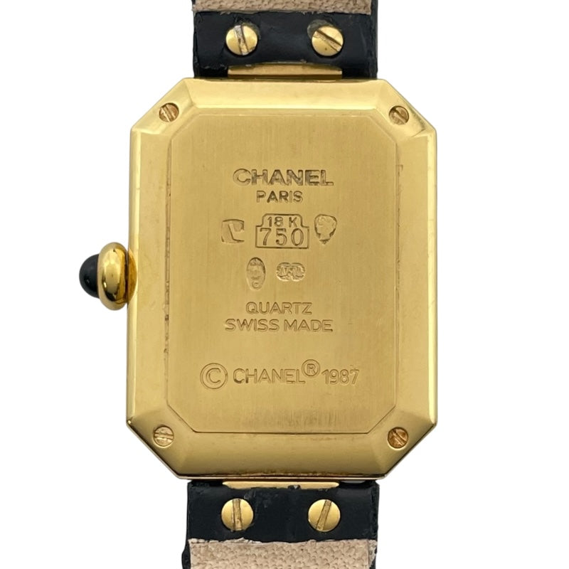 シャネル CHANEL プルミエール H0090 ブラック K18YG レディース 腕時計