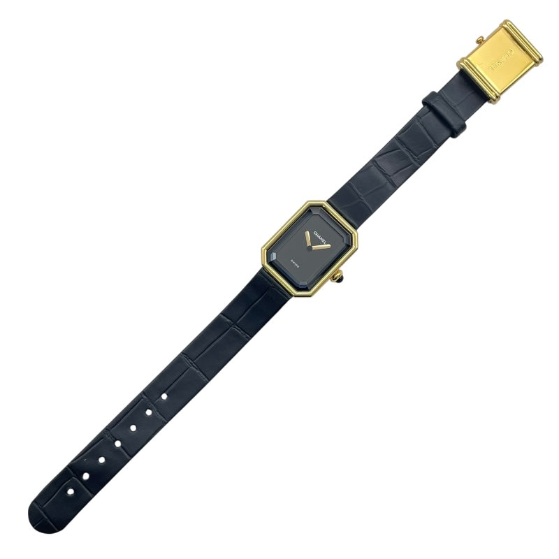 シャネル CHANEL プルミエール H0090 ブラック K18YG レディース 腕時計