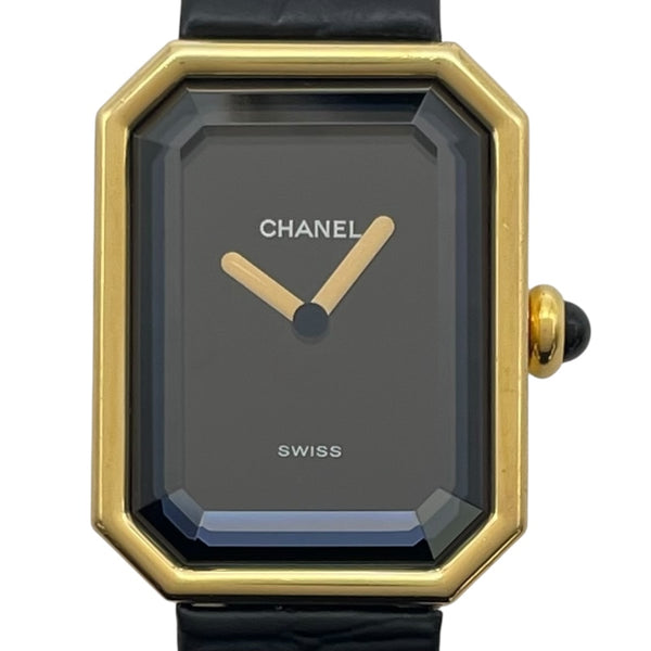 シャネル CHANEL プルミエール H0090 ブラック K18YG レディース 腕時計