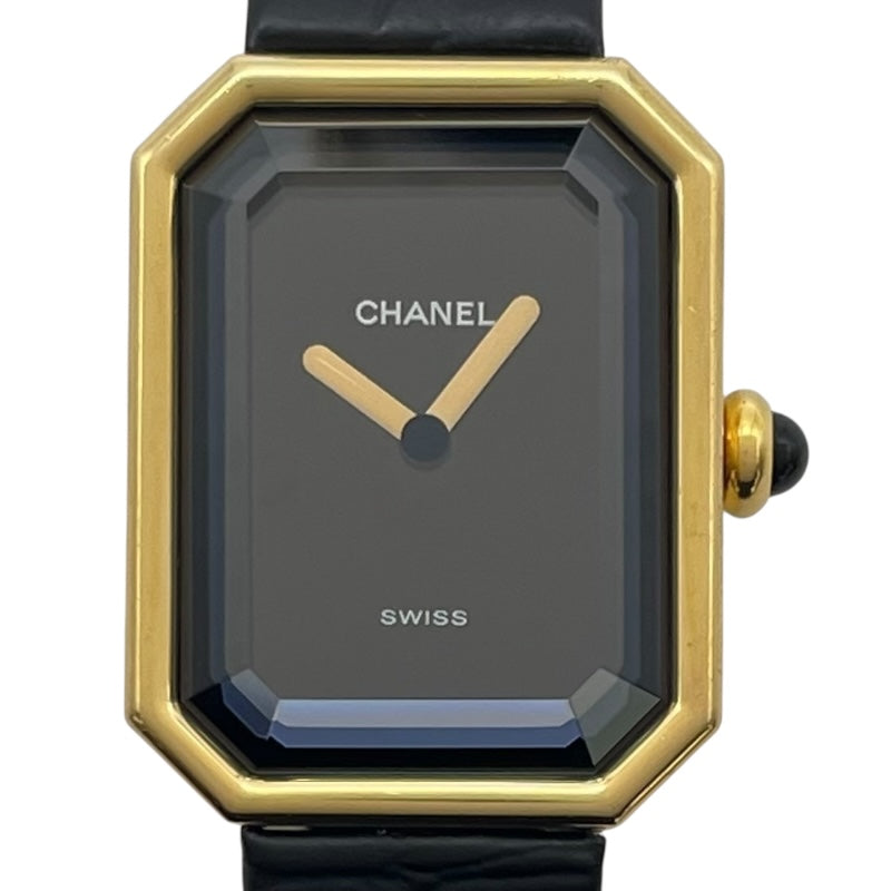 シャネル CHANEL プルミエール H0090 ブラック K18YG レディース 腕時計