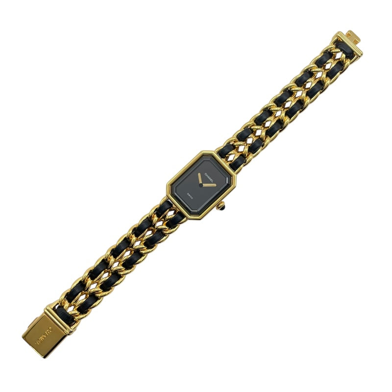 シャネル CHANEL プルミエールL H0001 ブラック GP レディース 腕時計