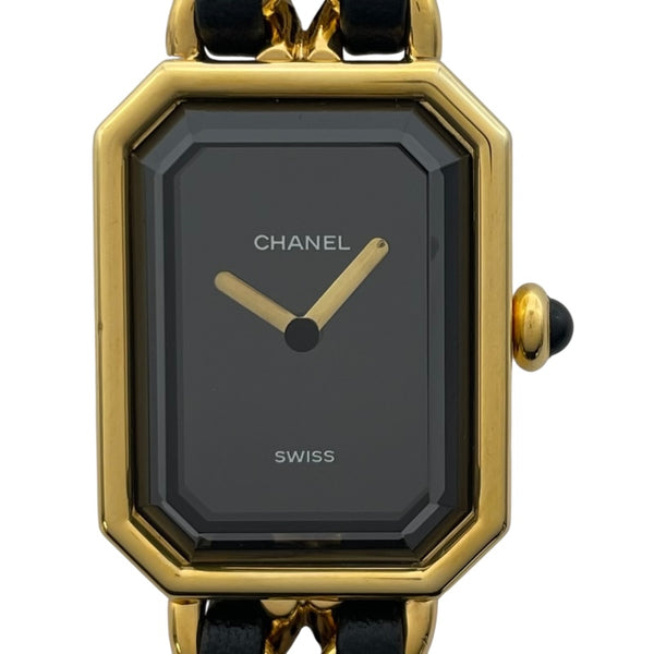 シャネル CHANEL プルミエールL H0001 ブラック GP レディース 腕時計