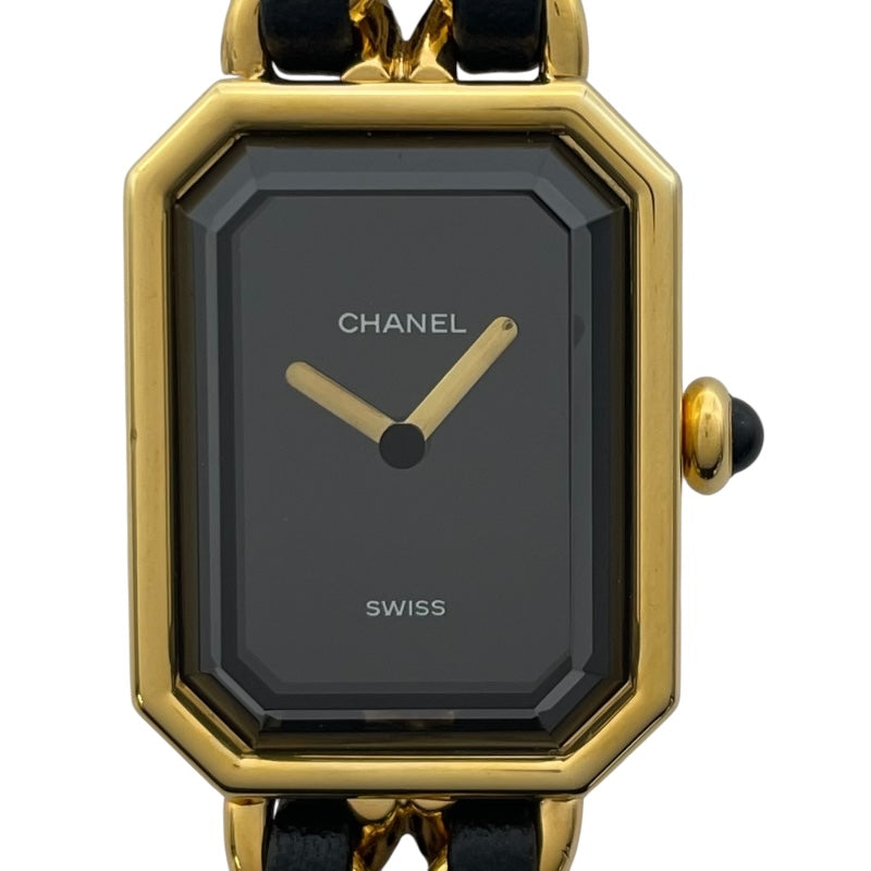 シャネル CHANEL プルミエールL H0001 ブラック GP レディース 腕時計
