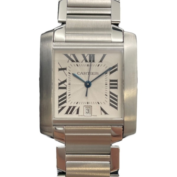 カルティエ Cartier タンクフランセーズ LM W51002Q3 ホワイト SS メンズ 腕時計