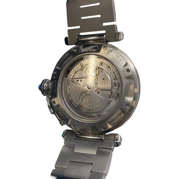 カルティエ Cartier パシャ コンベックスグリッド W31059H3 ホワイト SS メンズ 腕時計