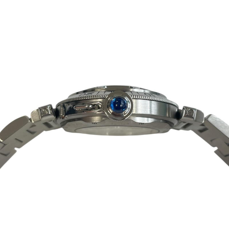 カルティエ Cartier パシャ コンベックスグリッド W31059H3 ホワイト SS メンズ 腕時計