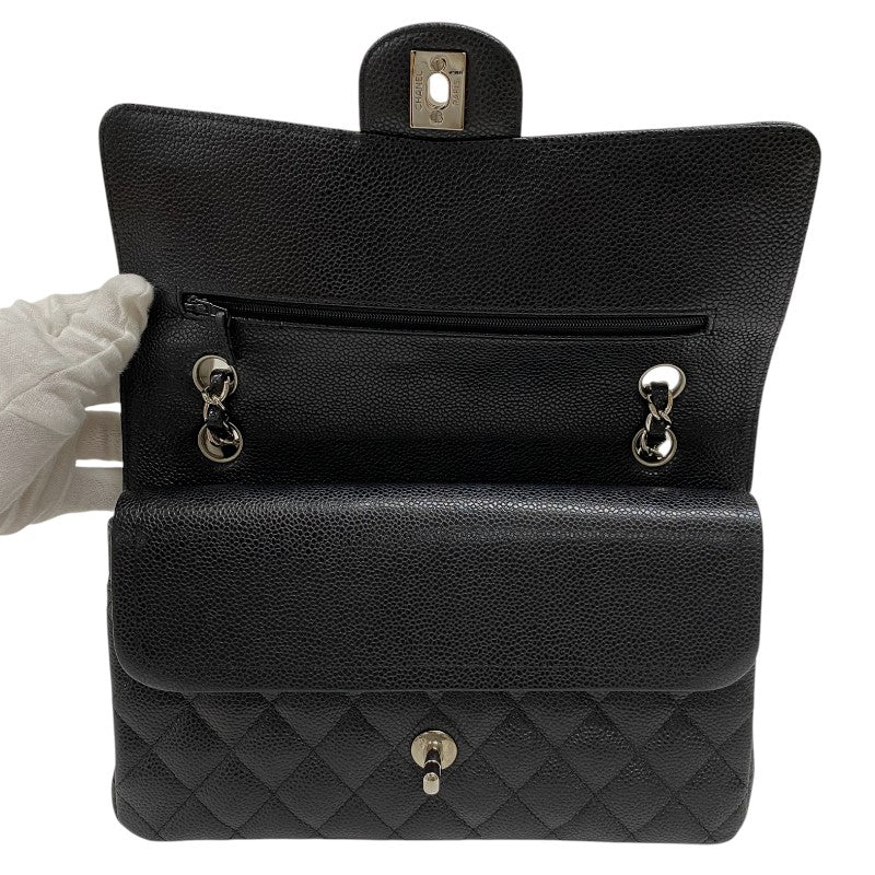 シャネル CHANEL マトラッセ25 A01112 ブラック シルバー金具 キャビアスキン レディース ショルダーバッグ