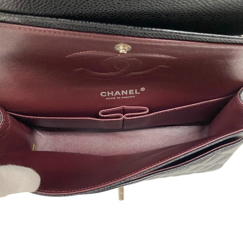 シャネル CHANEL マトラッセ25 A01112 ブラック シルバー金具 キャビアスキン レディース ショルダーバッグ