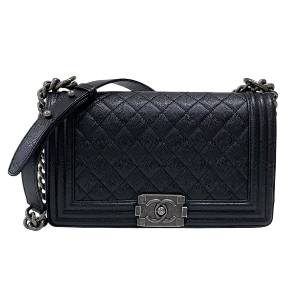 シャネル CHANEL ボーイシャネル25 A67086 ブラック キャビアスキン レディース ショルダーバッグ