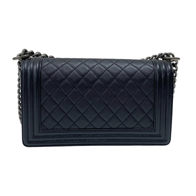 シャネル CHANEL ボーイシャネル25 A67086 ブラック キャビアスキン レディース ショルダーバッグ