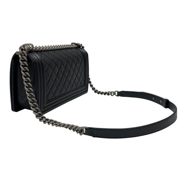 シャネル CHANEL ボーイシャネル25 A67086 ブラック キャビアスキン レディース ショルダーバッグ