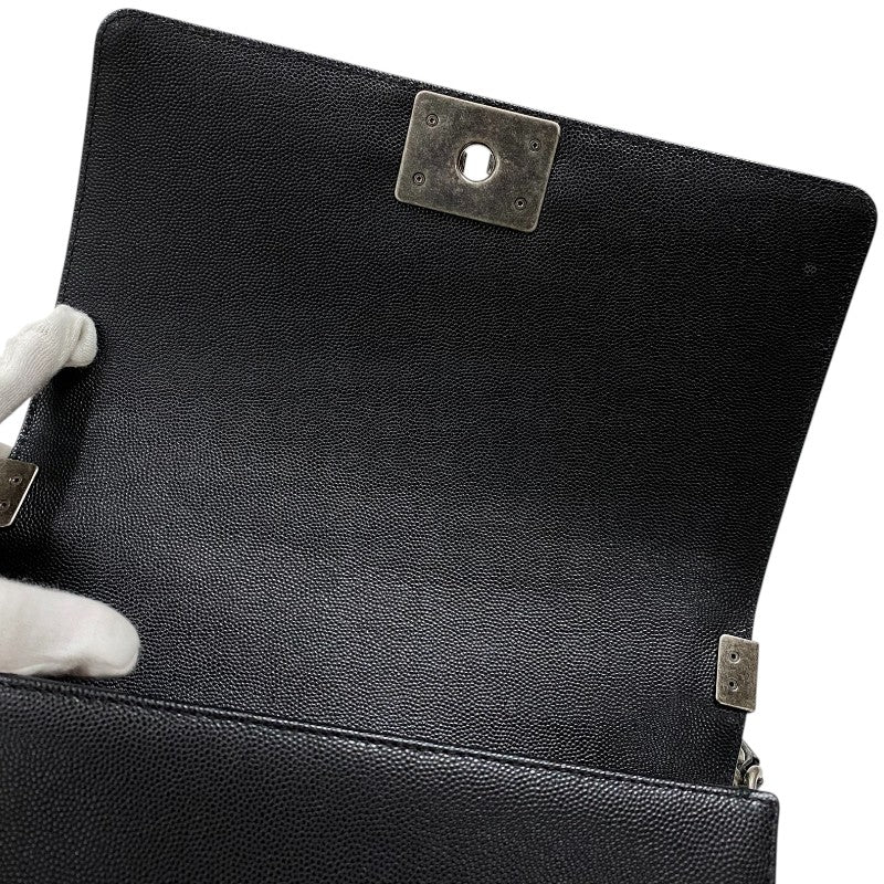 シャネル CHANEL ボーイシャネル25 A67086 ブラック キャビアスキン レディース ショルダーバッグ