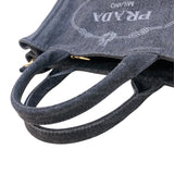 プラダ PRADA カナパハンドバッグ 1BG439 ブラック デニム レディース ハンドバッグ