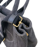 プラダ PRADA カナパハンドバッグ 1BG439 ブラック デニム レディース ハンドバッグ