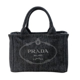 プラダ PRADA カナパハンドバッグ 1BG439 ブラック デニム レディース ハンドバッグ