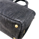 プラダ PRADA カナパハンドバッグ 1BG439 ブラック デニム レディース ハンドバッグ