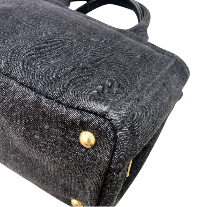 プラダ PRADA カナパハンドバッグ 1BG439 ブラック デニム レディース ハンドバッグ