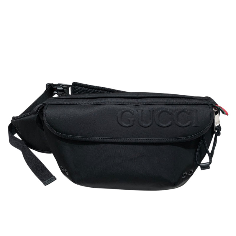 グッチ GUCCI ラージベルトバッグ 804262 ブラック ナイロン メンズ ウエストバッグ