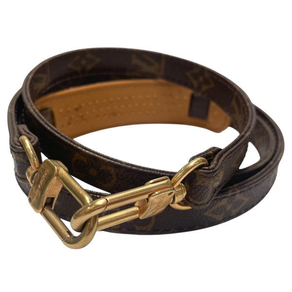 ルイ・ヴィトン LOUIS VUITTON ショルダーストラップ ブラウン　ゴールド金具 モノグラム ユニセックス ショルダーストラップ