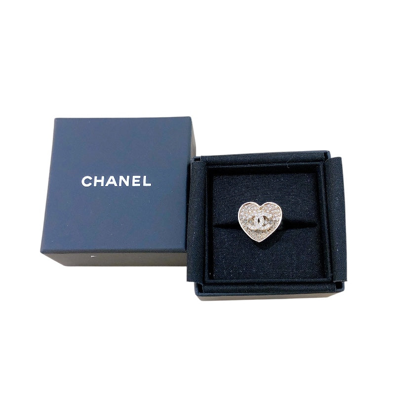 シャネル CHANEL ココマークハートリング メタル/ストラス アクセサリー
