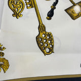 エルメス HERMES カレ90　LES CLES THE KEYS RARE ブラック シルク100％ レディース スカーフ