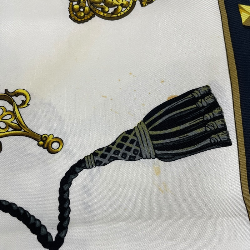 エルメス HERMES カレ90　LES CLES THE KEYS RARE ブラック シルク100％ レディース スカーフ