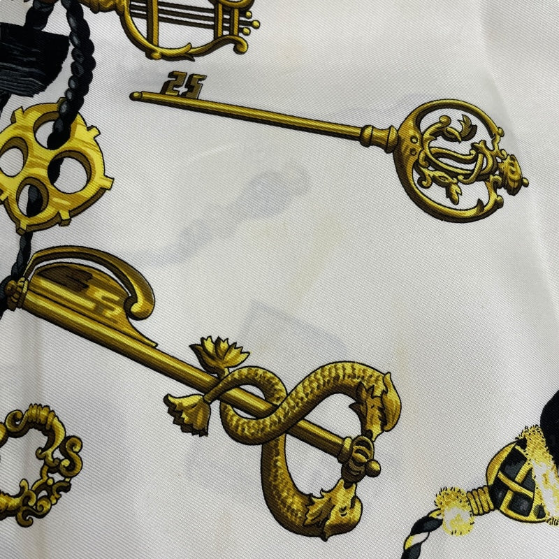 エルメス HERMES カレ90　LES CLES THE KEYS RARE ブラック シルク100％ レディース スカーフ