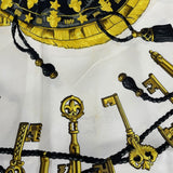 エルメス HERMES カレ90　LES CLES THE KEYS RARE ブラック シルク100％ レディース スカーフ