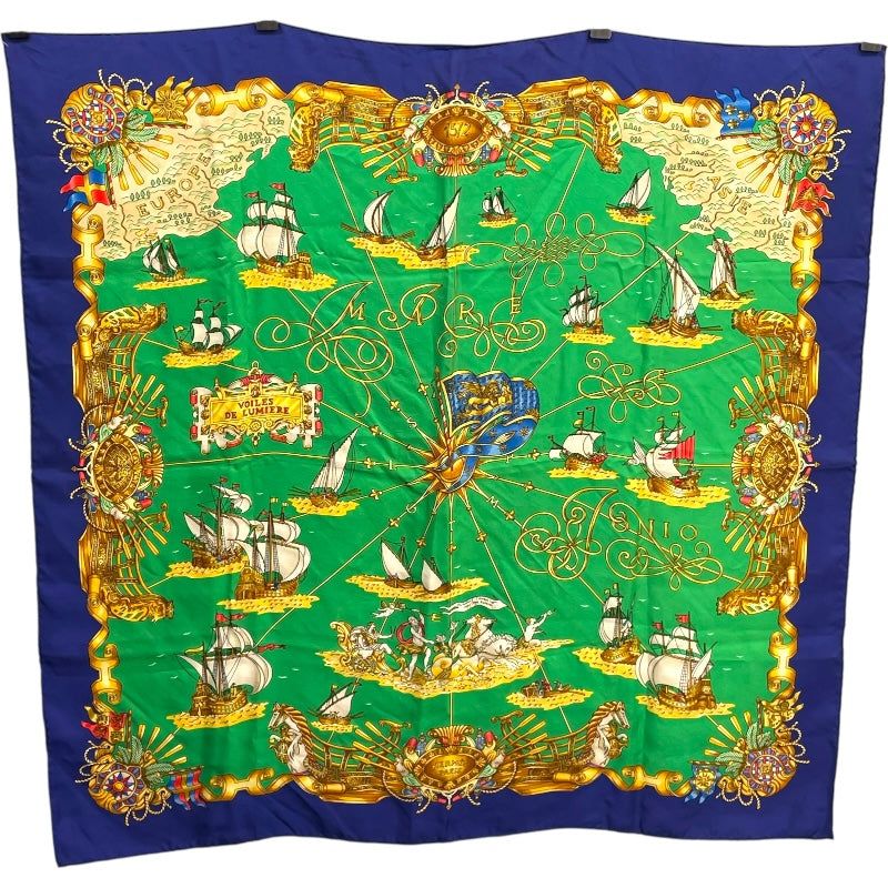 エルメス HERMES カレ90 VOILES DE LUMIERE シルク レディース スカーフ