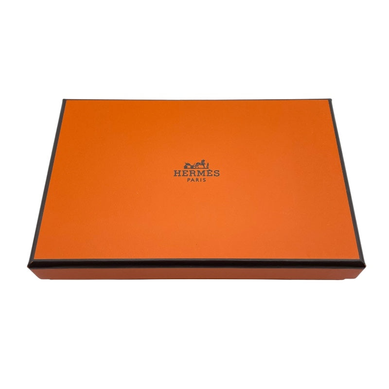 エルメス HERMES カルヴィ W刻 ブラック SV金具 シェーブル ユニセックス カードケース