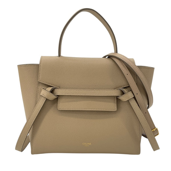 セリーヌ CELINE ベルトバッグ ナノ ベージュ レザー レディース ショルダーバッグ