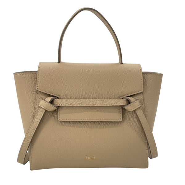 セリーヌ CELINE ベルトバッグ ナノ ベージュ レザー レディース ショルダーバッグ