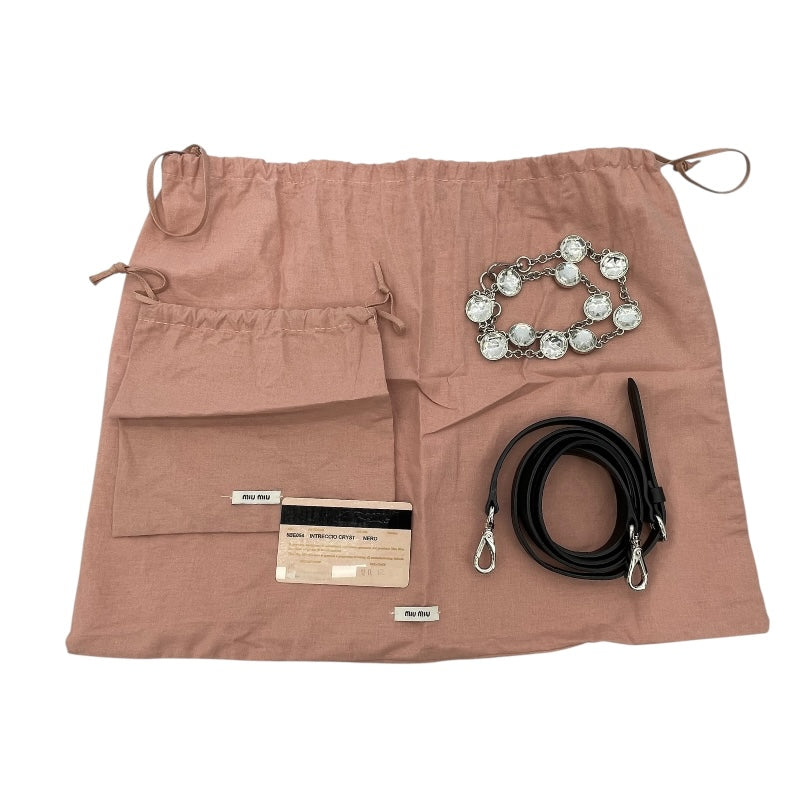 ミュウミュウ miu miu 2WAY ショルダー 5BE054 ブラック レザー レディース ショルダーバッグ