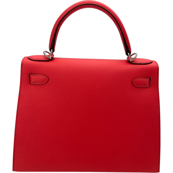 エルメス HERMES ケリー28　外縫い Y刻 ローズテキサス SV金具 エプソン レディース ショルダーバッグ