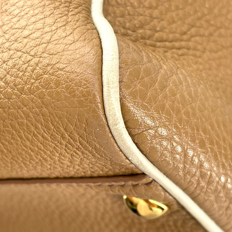 ミュウミュウ miu miu 2WAY ハンドバッグ ベージュ レザー レディース ハンドバッグ