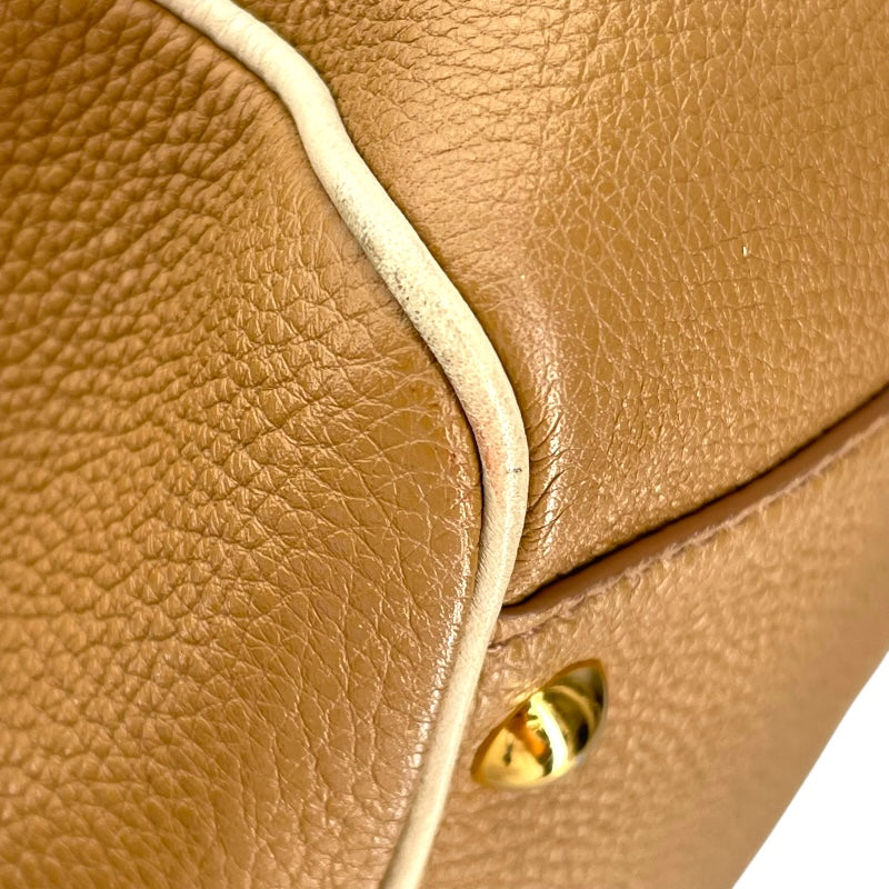 ミュウミュウ miu miu 2WAY ハンドバッグ ベージュ レザー レディース ハンドバッグ