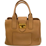 ミュウミュウ miu miu 2WAY ハンドバッグ ベージュ レザー レディース ハンドバッグ