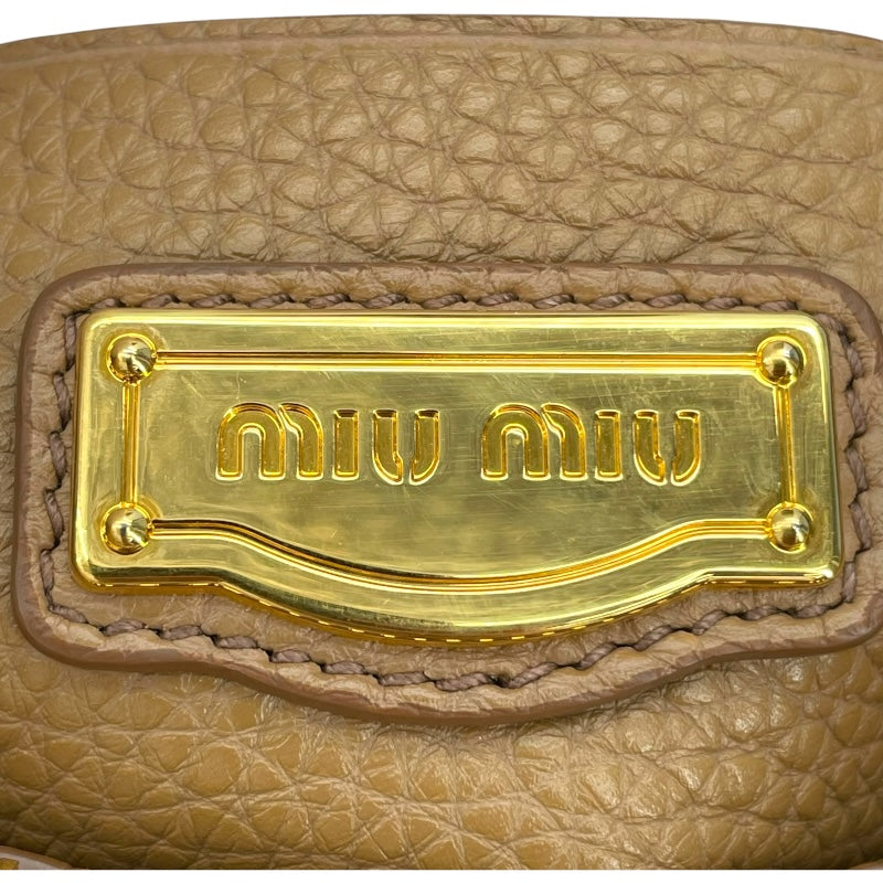 ミュウミュウ miu miu 2WAY ハンドバッグ ベージュ レザー レディース ハンドバッグ