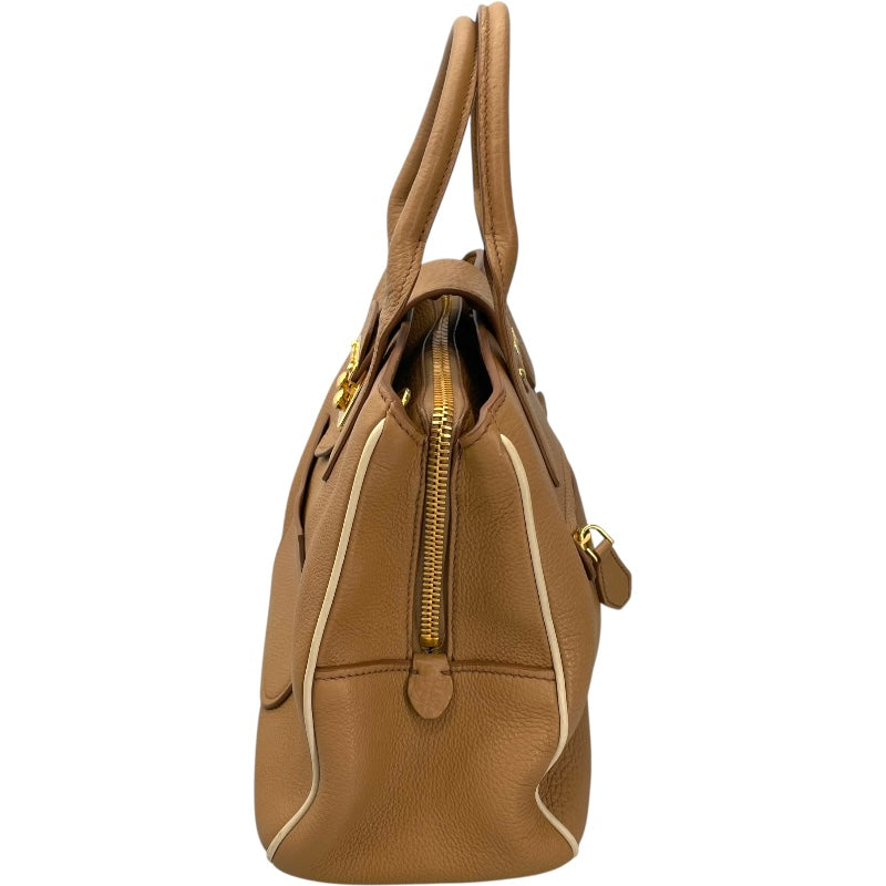 ミュウミュウ miu miu 2WAY ハンドバッグ ベージュ レザー レディース ハンドバッグ