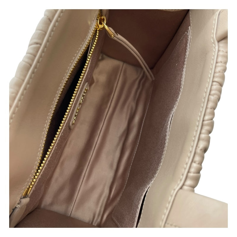 ミュウミュウ miu miu マテラッセ トート 5BG263 ピンクベージュ レザー レディース トートバッグ