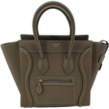 セリーヌ CELINE ラゲージ　マイクロショッパー グレージュ ドラムドカーフ レディース ハンドバッグ