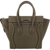 セリーヌ CELINE ラゲージ　マイクロショッパー グレージュ ドラムドカーフ レディース ハンドバッグ