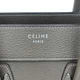 セリーヌ CELINE ラゲージ　マイクロショッパー グレージュ ドラムドカーフ レディース ハンドバッグ