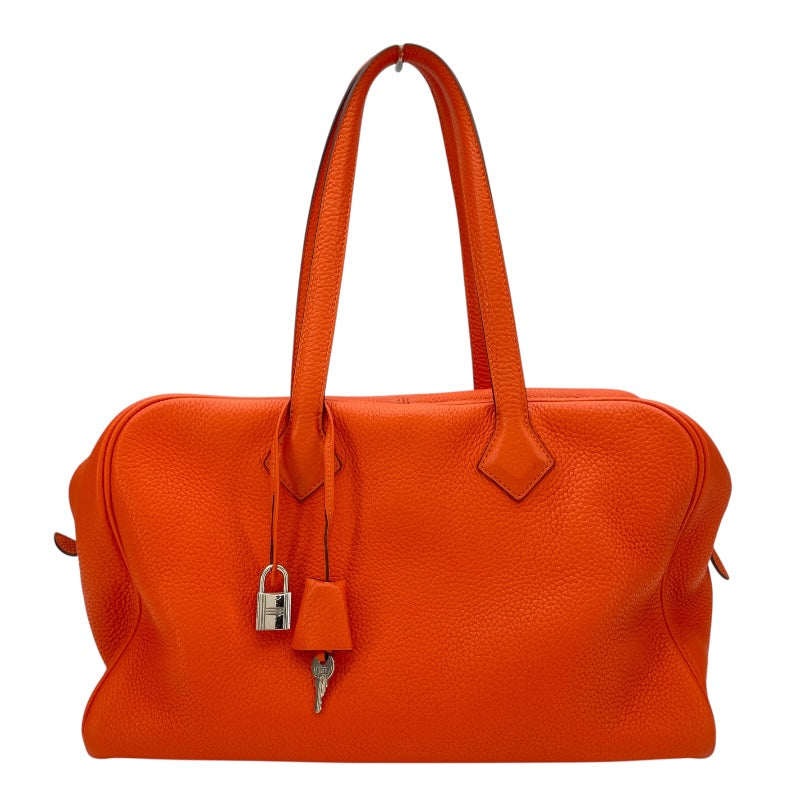 エルメス HERMES ヴィクトリア2 35 T刻 オレンジポピー SV金具 フルートゥ/トリヨン レディース ハンドバッグ