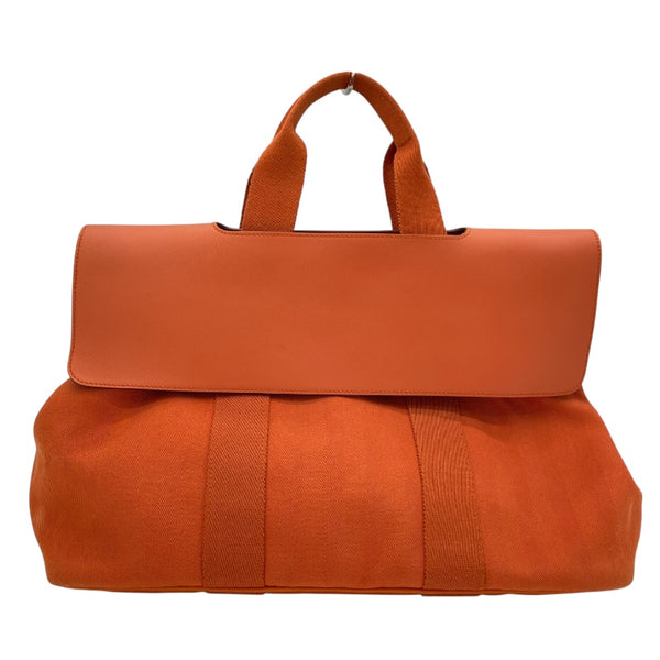 エルメス HERMES ヴァルパラインMM オレンジ SV金具 トワル ユニセックス トートバッグ