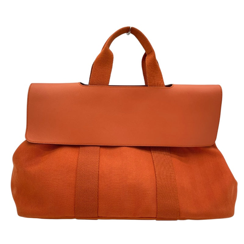 エルメス HERMES ヴァルパラインMM オレンジ SV金具 トワル ユニセックス トートバッグ