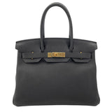 エルメス HERMES バーキン30 D刻 ブラック GD金具 トゴ レディース ハンドバッグ