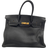 エルメス HERMES バーキン35 □H刻 ブラック　GD金具 トゴ レディース ハンドバッグ
