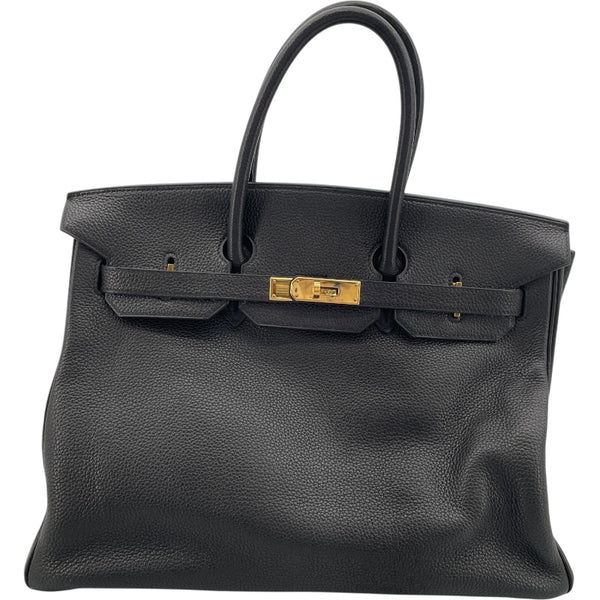 エルメス HERMES バーキン35 □H刻 ブラック　GD金具 トゴ レディース ハンドバッグ