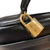 エルメス HERMES ケリー32 内縫い 〇S刻印 ブラック ゴールド金具 ボックスカーフ レディース ショルダーバッグ